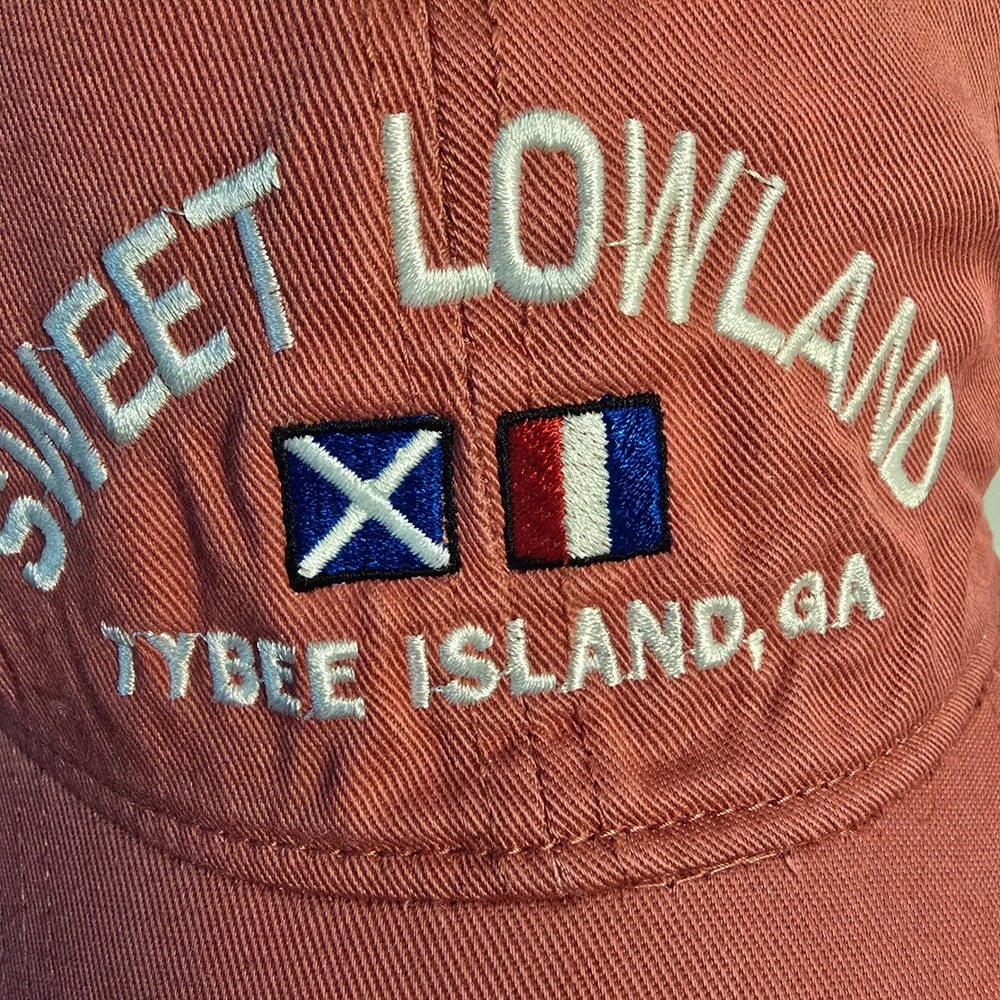 Sweet Lowland Tybee Island GA Nautical Baseball Cap Hat Red Embroidered Boat - Picture 8 of 11